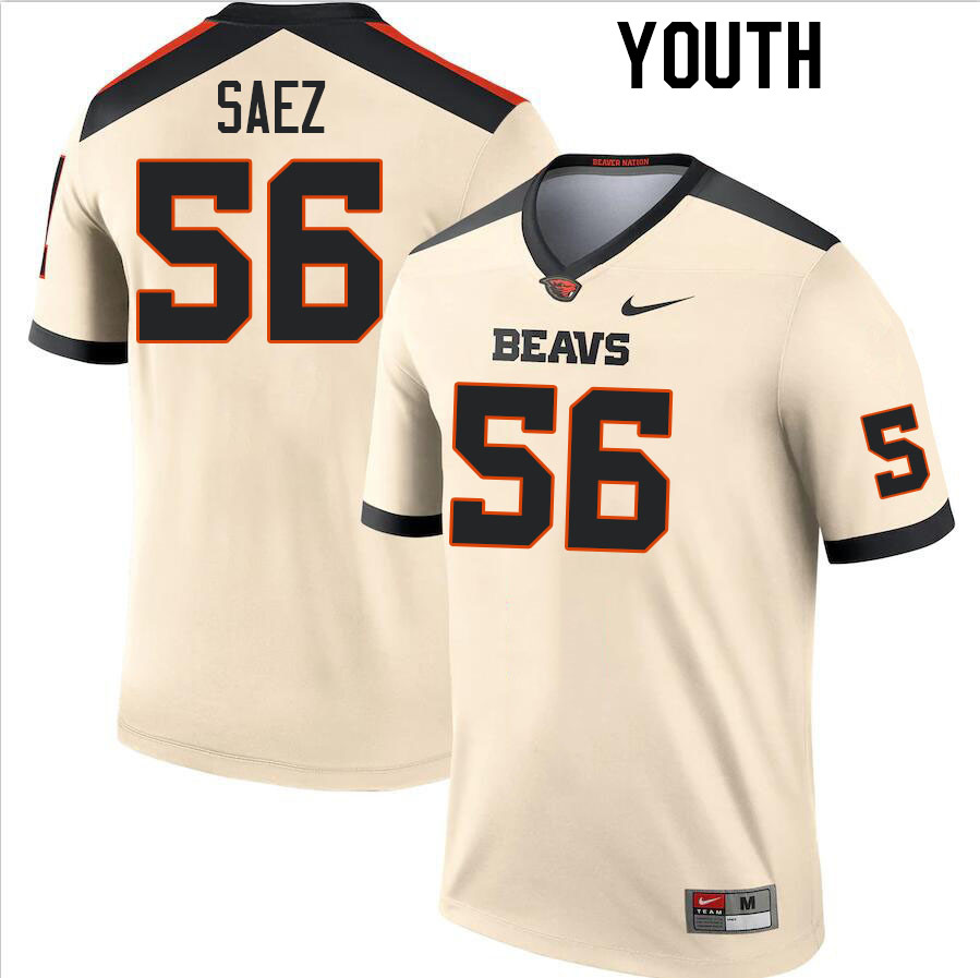 Youth #56 Zakaih Saez Oregon State Beavers College Football Jerseys Stitched-Cream